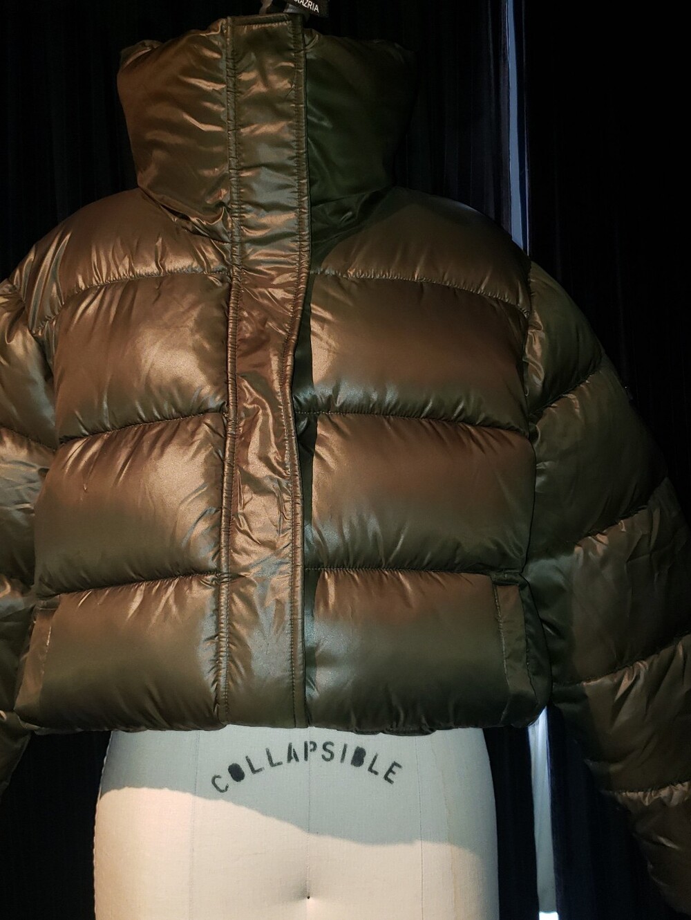 NWT olive Military Green Quilted Puffer 3 From Feathers 2XL